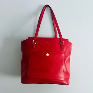 RALPH LAUREN Red Leather Bag EUC - like new purse pocketbook handbag